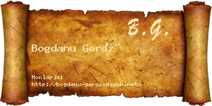 Bogdanu Gerő névjegykártya